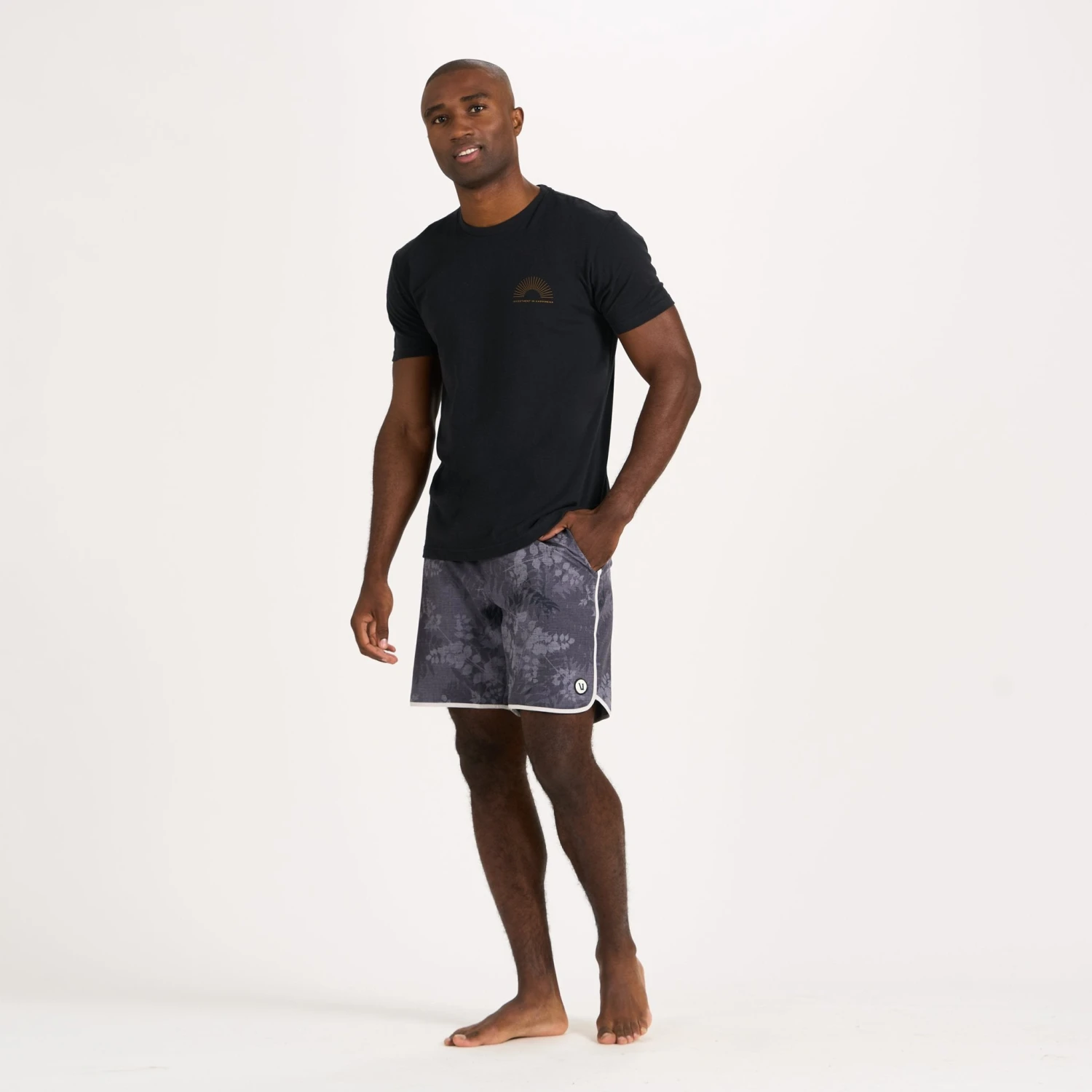 Cruise Boardshort | Charcoal Vintage Leaf 4 Cruise Boardshort | Charcoal Vintage Leaf - Image 4