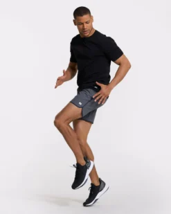 Banks Short | Charcoal Engineered Stripe -Vuori Clothing Store V330CEG 0250