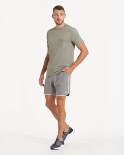 Banks Short | Grey Engineered Stripe -Vuori Clothing Store V330GRE 2535