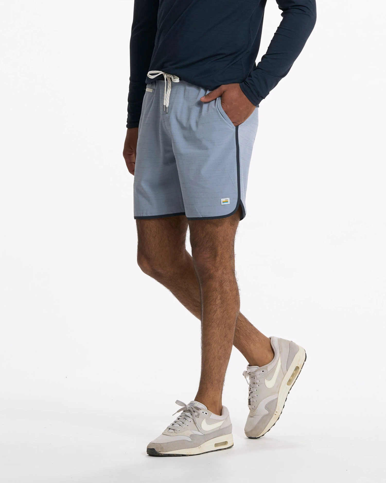 Banks Short | Light Cloud Slub Stripe 4 Banks Short | Light Cloud Slub Stripe - Image 4