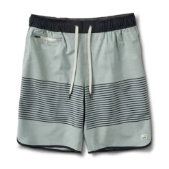 Banks Short | Sea Glass Linen Texture Stripe