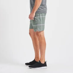 Trail Short | Evergreen Heather Stripe -Vuori Clothing Store V341EHS 2 update