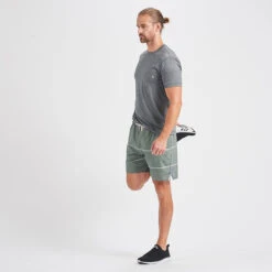 Trail Short | Evergreen Heather Stripe -Vuori Clothing Store V341EHS 4 update