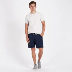 Ponto Short | Navy Heather -Vuori Clothing Store V344HNV 5