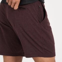 Ponto Short | Oxblood Heather -Vuori Clothing Store V344HOX 6 adf8137d a5c6 4b07 8009 279bb36b8c54