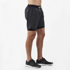 Stockton Short | Black Linen Texture -Vuori Clothing Store V346BKL 3