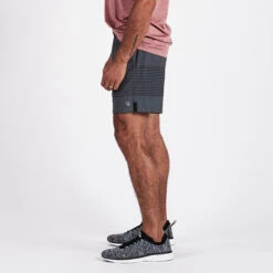Rush Short | Charcoal Black Stripe -Vuori Clothing Store V358CBS 3