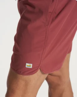 Banks Short 5" | Earth Red Linen Texture -Vuori Clothing Store V366ERL FA23 M ECOMM SHORTS DETAIL 8