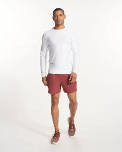 Banks Short 5" | Earth Red Linen Texture -Vuori Clothing Store V366ERL FA23 M ECOMM SHORTS FULL 3