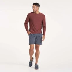 Long-Sleeve Strato Tech Tee | Cedar Heather -Vuori Clothing Store V382AZR 0410