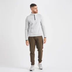Durango Half Zip | Heather Grey -Vuori Clothing Store V519HTG 4 update