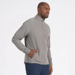 Venture Track Jacket | Grey Linen Texture 7 Venture Track Jacket | Grey Linen Texture -Vuori Clothing Store V536GRL 2