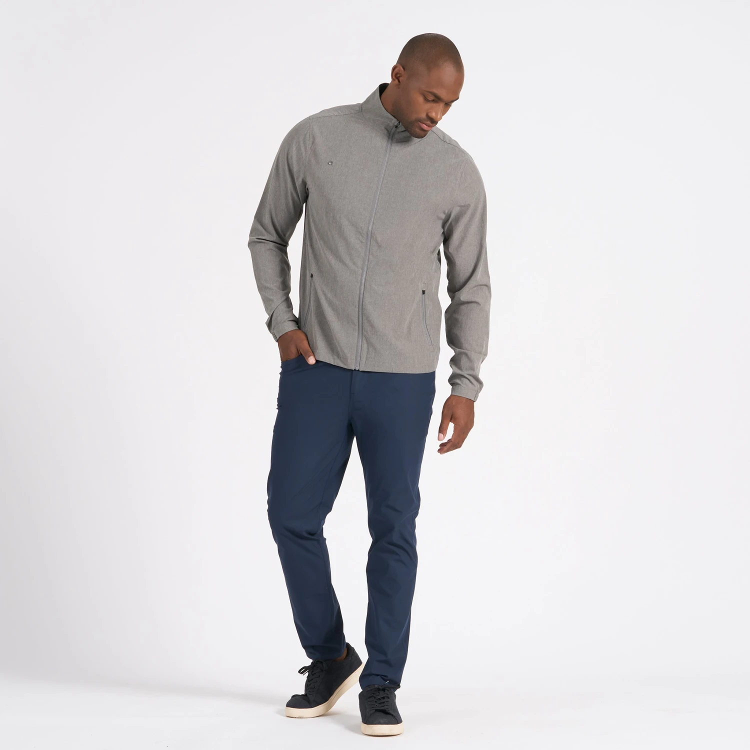 Venture Track Jacket | Grey Linen Texture 4 Venture Track Jacket | Grey Linen Texture - Image 4