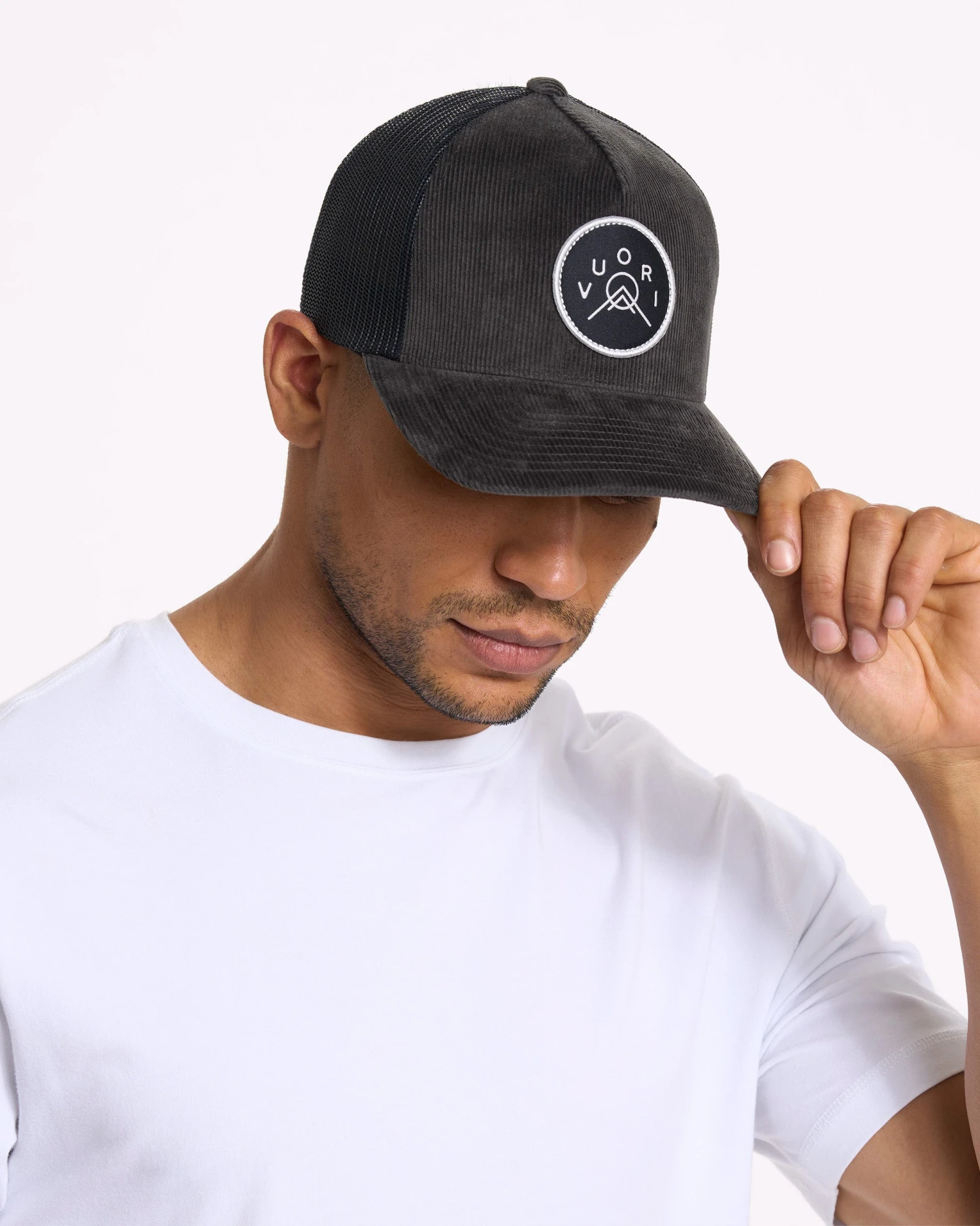 Summit Cord Trucker Hat | Charcoal 3 Summit Cord Trucker Hat | Charcoal - Image 3