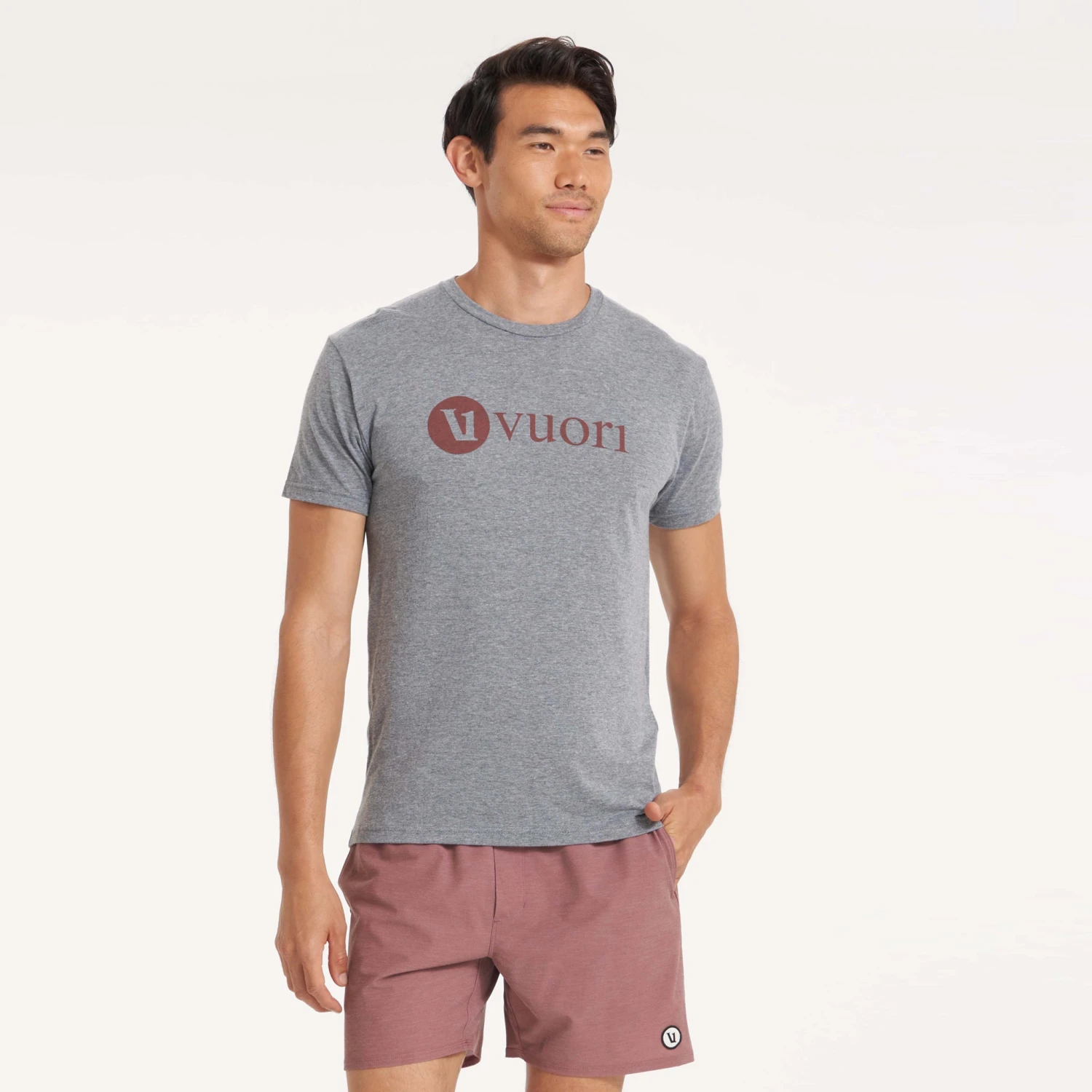 V1 Vuori Wordmark Logo Tee | Heather Grey Cedar 1 V1 Vuori Wordmark Logo Tee | Heather Grey Cedar