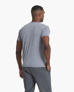 V1 Vuori Wordmark Logo Tee | Heather Grey Salt -Vuori Clothing Store V901HSL 01066