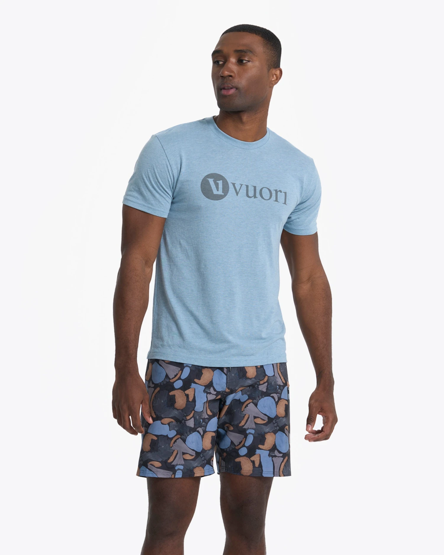 V1 Vuori Wordmark Logo Tee | Light Cloud 2 V1 Vuori Wordmark Logo Tee | Light Cloud - Image 2