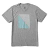 Diagonal Waves Tee | Heather Grey