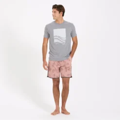 Wave Block Tee | Heather Grey -Vuori Clothing Store V959HTG 3