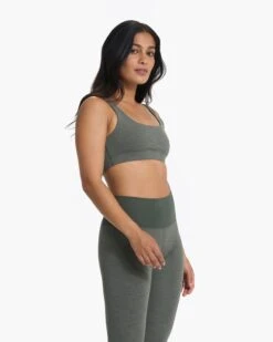 Lux Rib Daily Bra | Dusty Pine Heather -Vuori Clothing Store VW1002HDY 1863