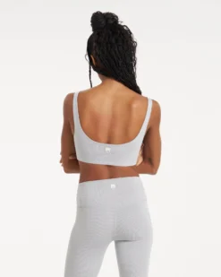 Lux Rib Daily Bra | Pale Grey Heather -Vuori Clothing Store VW1002PHG 00501