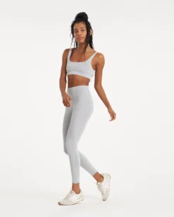 Lux Rib Daily Bra | Pale Grey Heather -Vuori Clothing Store VW1002PHG 3209 FULL