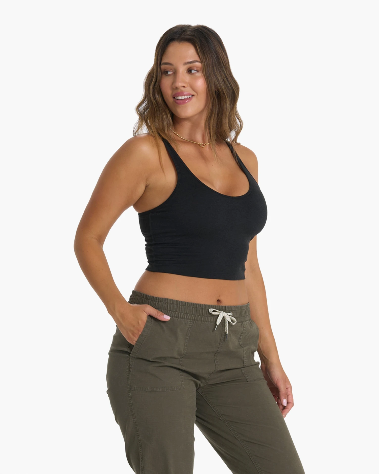 Halo Performance Crop | Black Heather 1 Halo Performance Crop | Black Heather