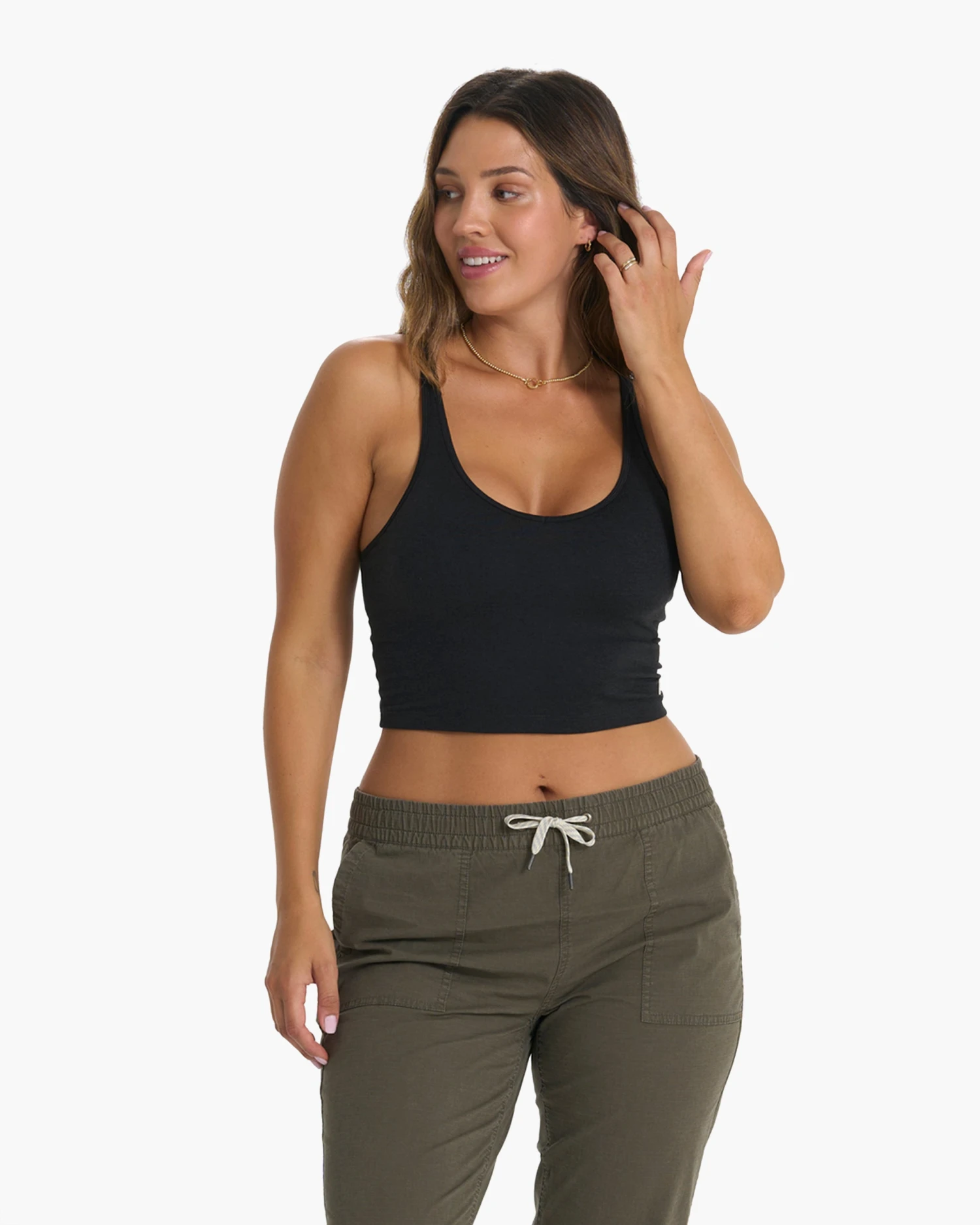 Halo Performance Crop | Black Heather 2 Halo Performance Crop | Black Heather - Image 2