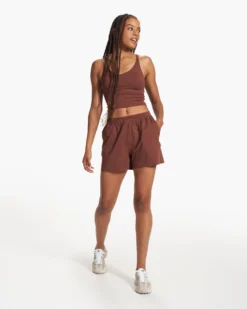 Halo Performance Crop | Cedar Heather -Vuori Clothing Store VW1005HCD FA23 W ECOMM TOPS FULL ALT 5