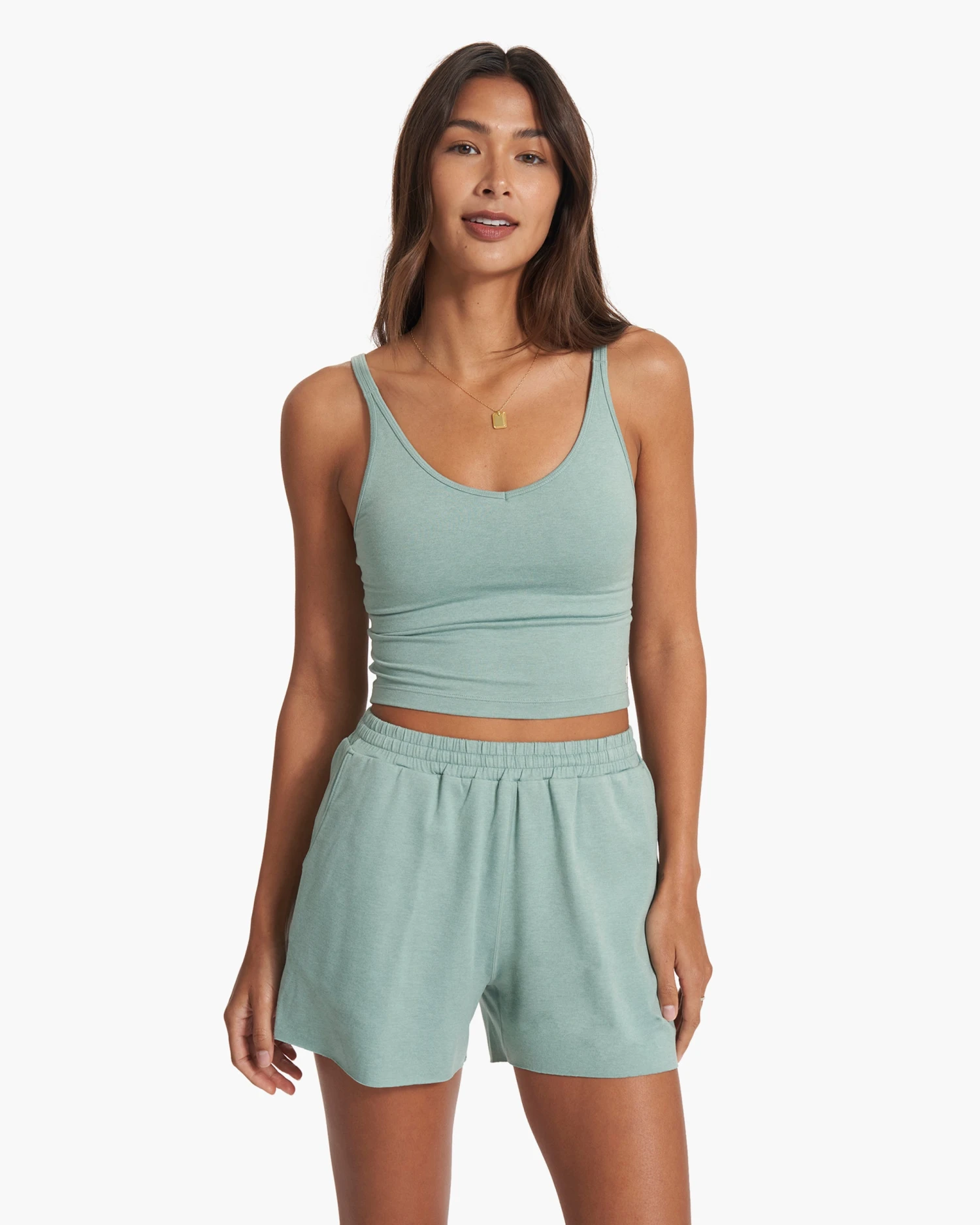 Halo Performance Crop | Celery Heather 1 Halo Performance Crop | Celery Heather
