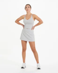 Halo Performance Crop | Pale Grey Heather -Vuori Clothing Store VW1005PHG 9358