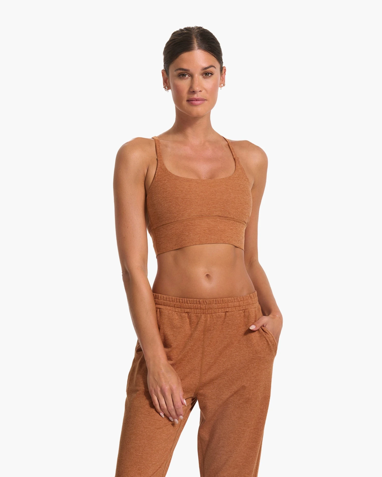 Long Line Elevation Bra | Palo Santo Heather 1 Long Line Elevation Bra | Palo Santo Heather