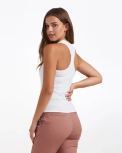 Sunrise High Neck Tank | White -Vuori Clothing Store VW1012WHT 1049 CO22