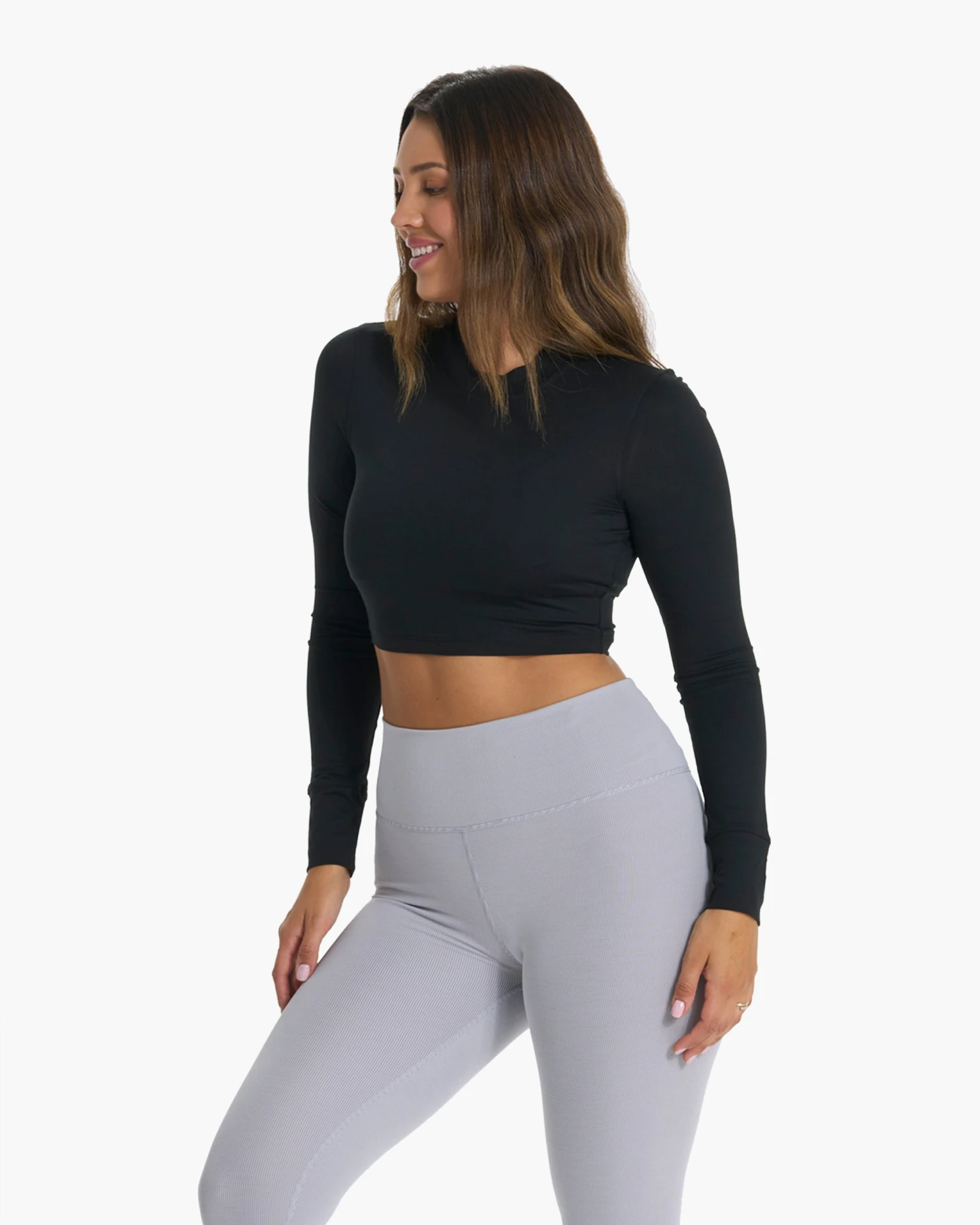Long-Sleeve Lux Crop Tee | Black 6 Long-Sleeve Lux Crop Tee | Black - Image 6