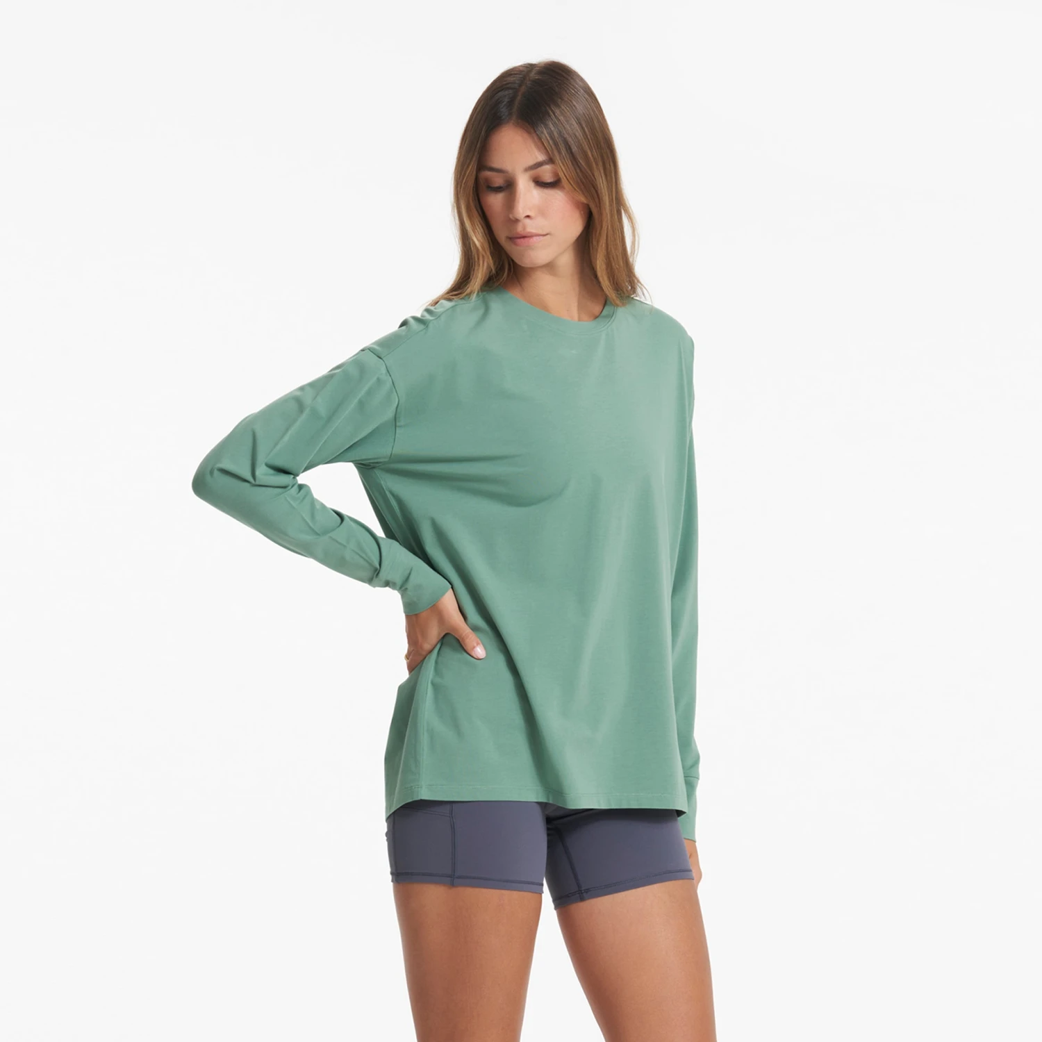 Long-Sleeve Feather Tee | Celadon 3 Long-Sleeve Feather Tee | Celadon - Image 3