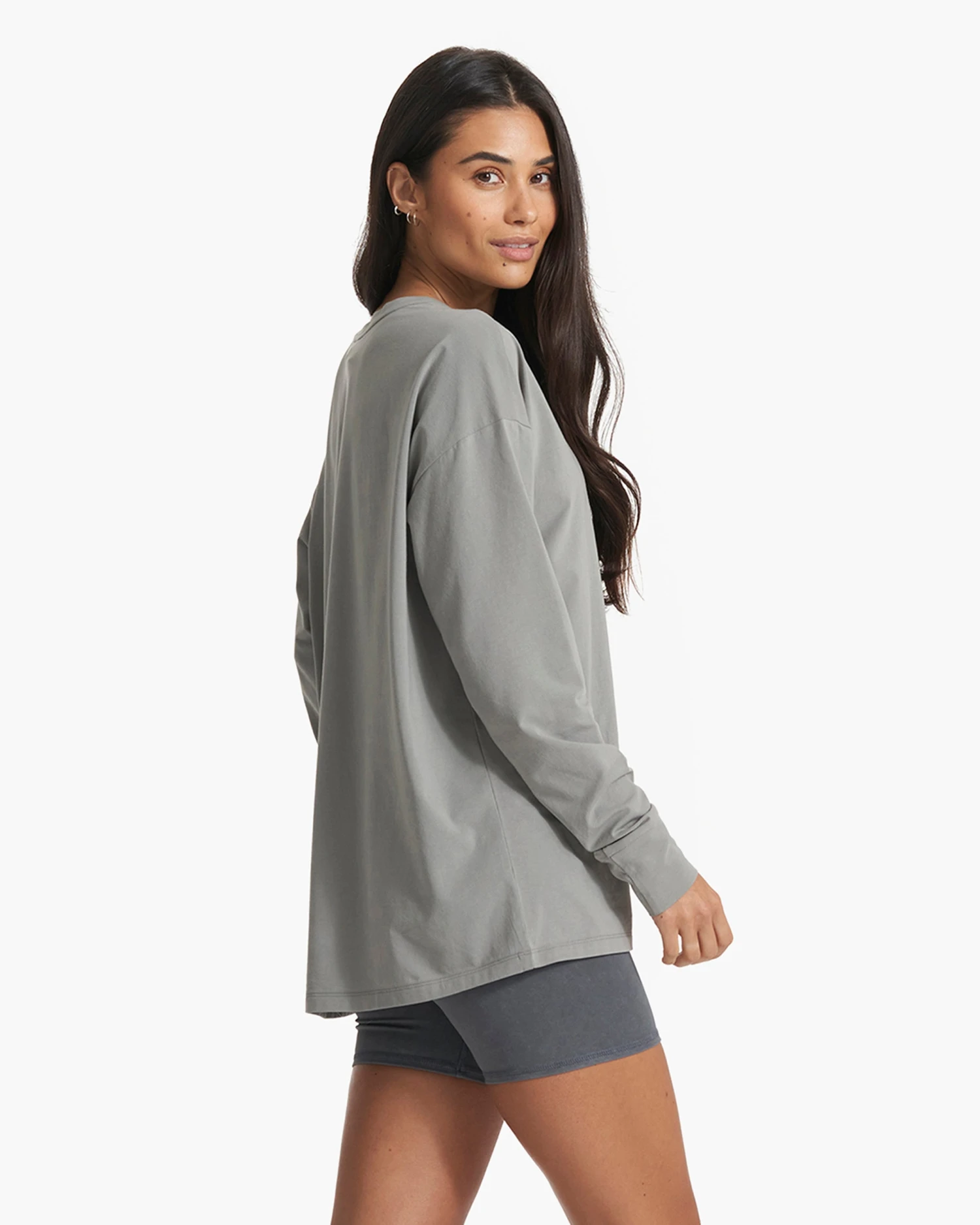 Long Sleeve Feather Tee | Stormy 3 Long Sleeve Feather Tee | Stormy - Image 3