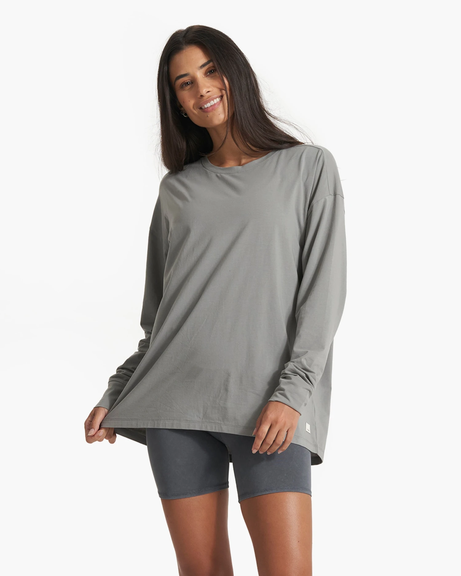 Long Sleeve Feather Tee | Stormy 1 Long Sleeve Feather Tee | Stormy