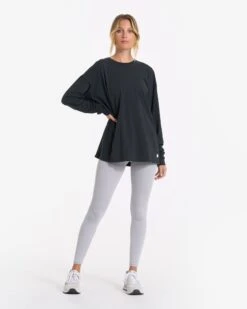Long-Sleeve Feather Tee | Washed Black -Vuori Clothing Store VW1028WBL 02064