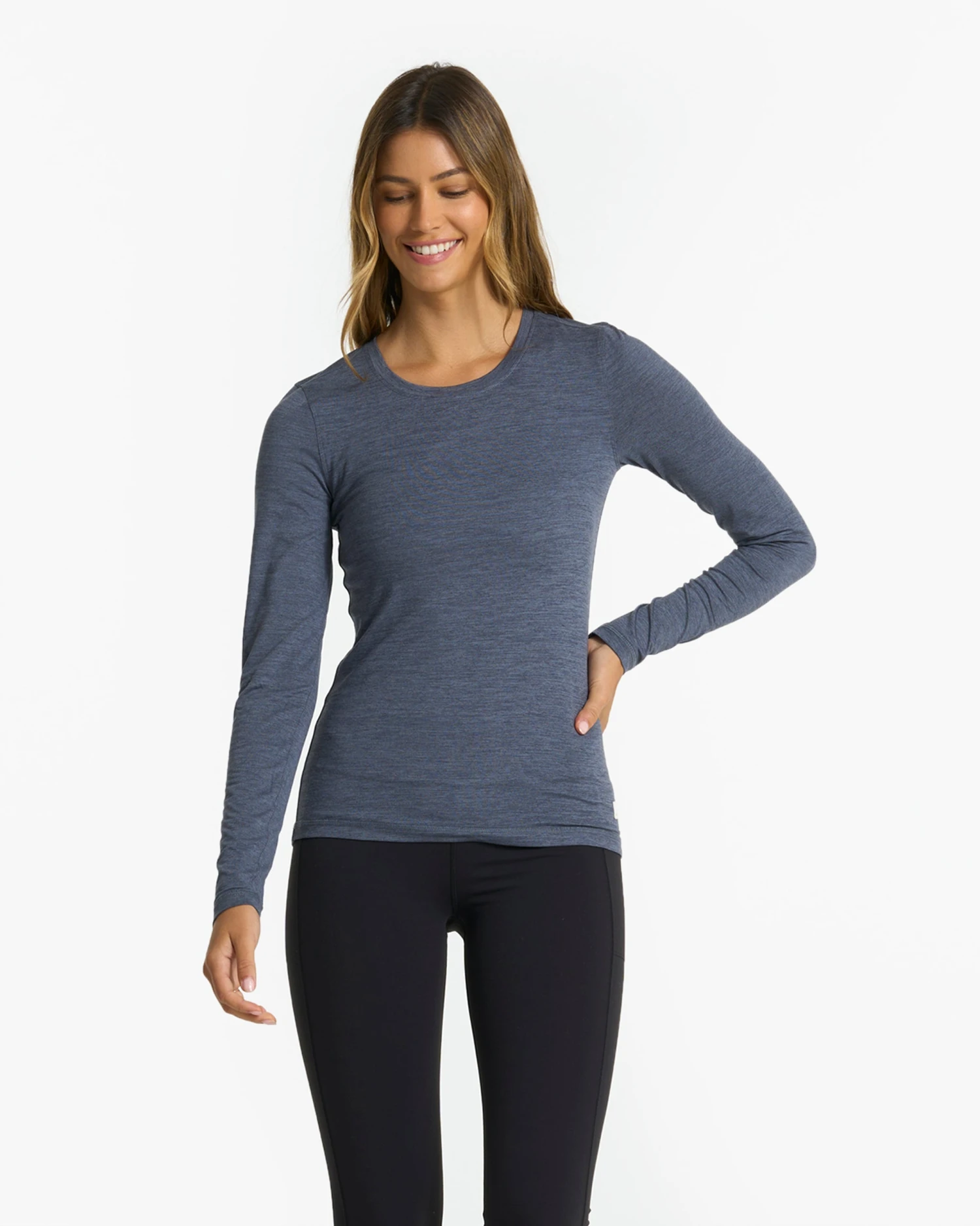 Long-Sleeve Lux Crew | Azure Heather 1 Long-Sleeve Lux Crew | Azure Heather