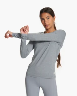 Long Sleeve Lux Crew | Flint Heather