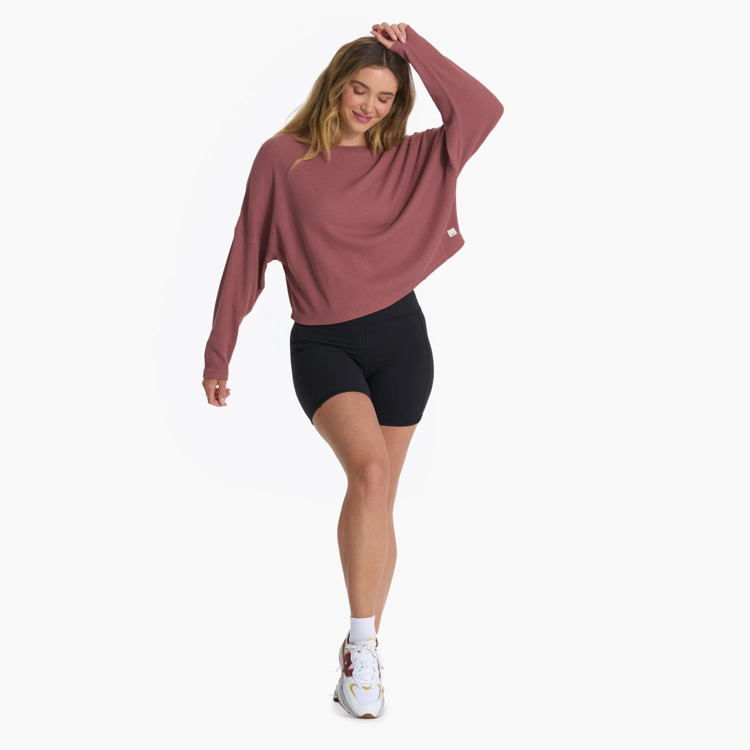 Slouchy Waffle Crew | Rosewood 6 Slouchy Waffle Crew | Rosewood - Image 6