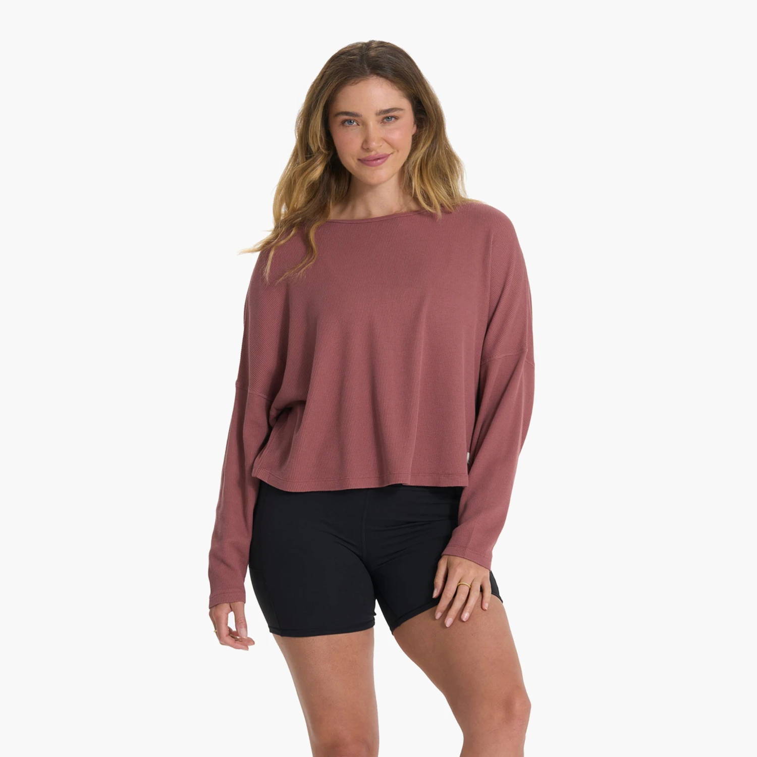 Slouchy Waffle Crew | Rosewood 3 Slouchy Waffle Crew | Rosewood - Image 3