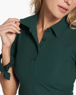 Pose Fitted Polo | Grass -Vuori Clothing Store VW1050GRS FA23 M ECOMM TOPS DETAIL 4