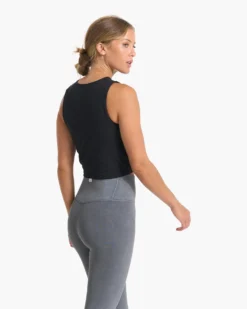 Cove High Neck Tank | Black Heather -Vuori Clothing Store VW1051HBK SP23 W ECOMM TOPS TOP 03473 1x1 f56f458e 12e1 46d4 90b6 7c27d045cb55