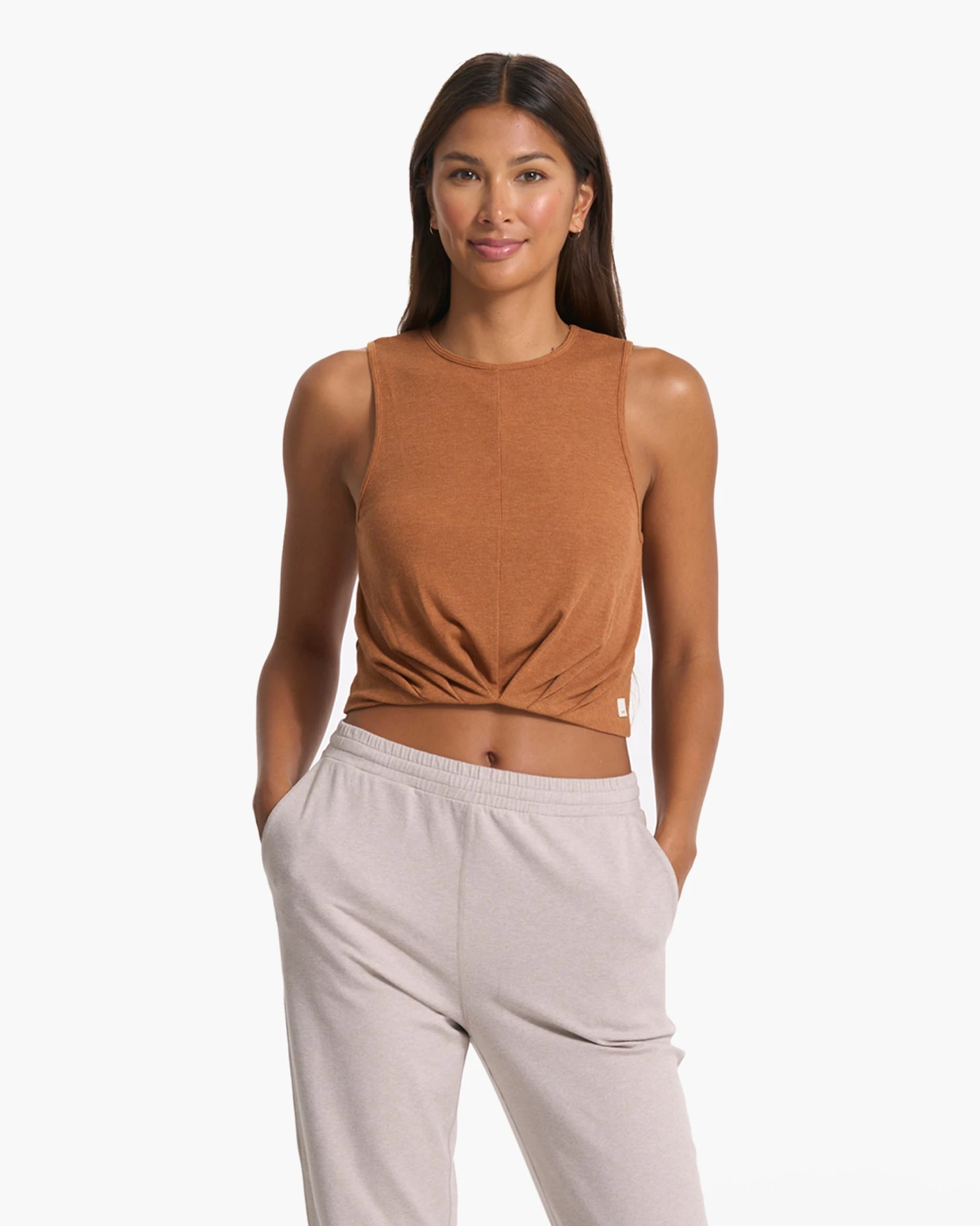 Cove High Neck Tank | Dark Palo Santo Heather 1 Cove High Neck Tank | Dark Palo Santo Heather