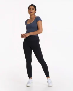 Short Sleeve Halo Crop | Azure Heather -Vuori Clothing Store VW1062HAZ 2027