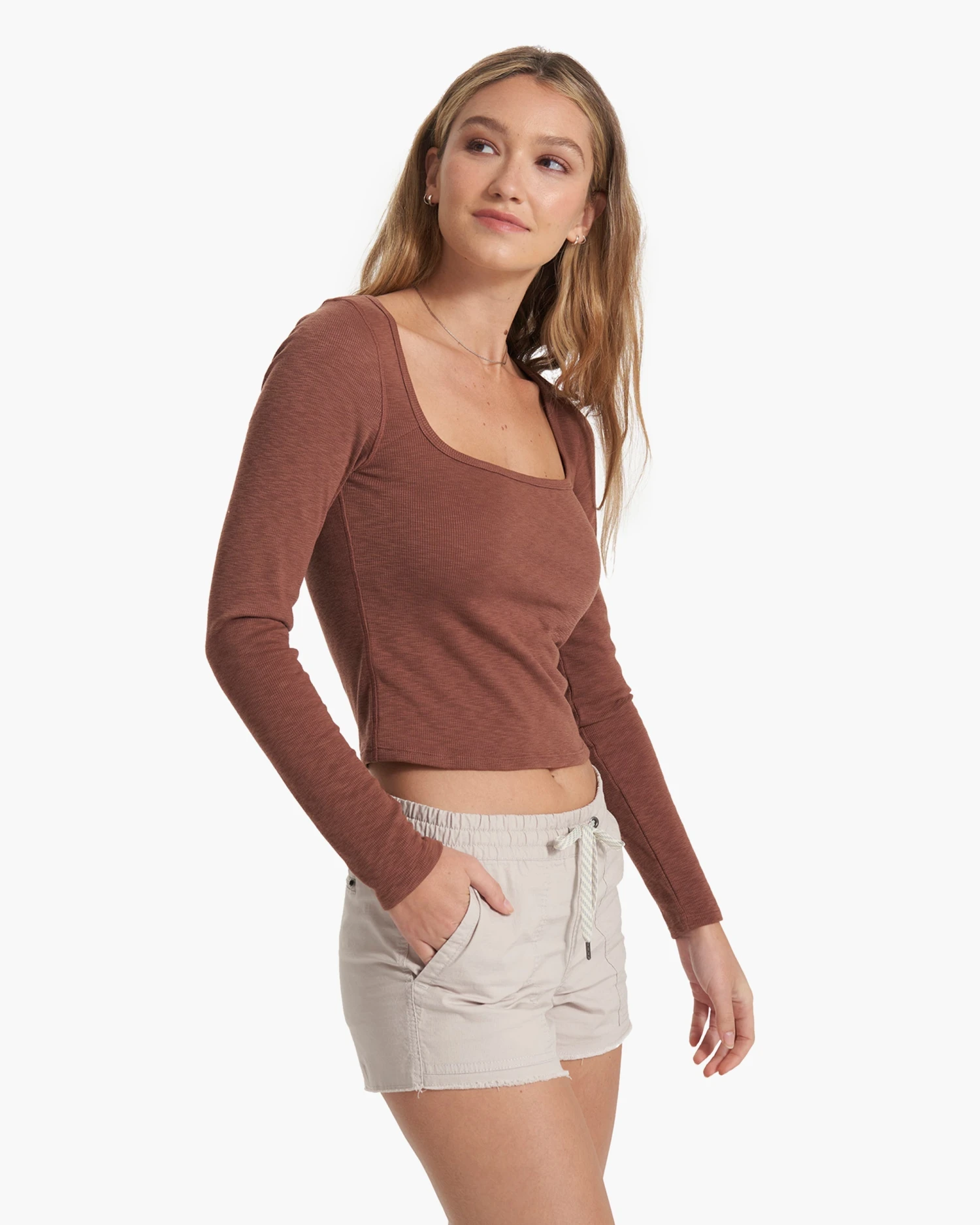 Long Sleeve Sunrise Square Neck | Hazelnut 2 Long Sleeve Sunrise Square Neck | Hazelnut - Image 2