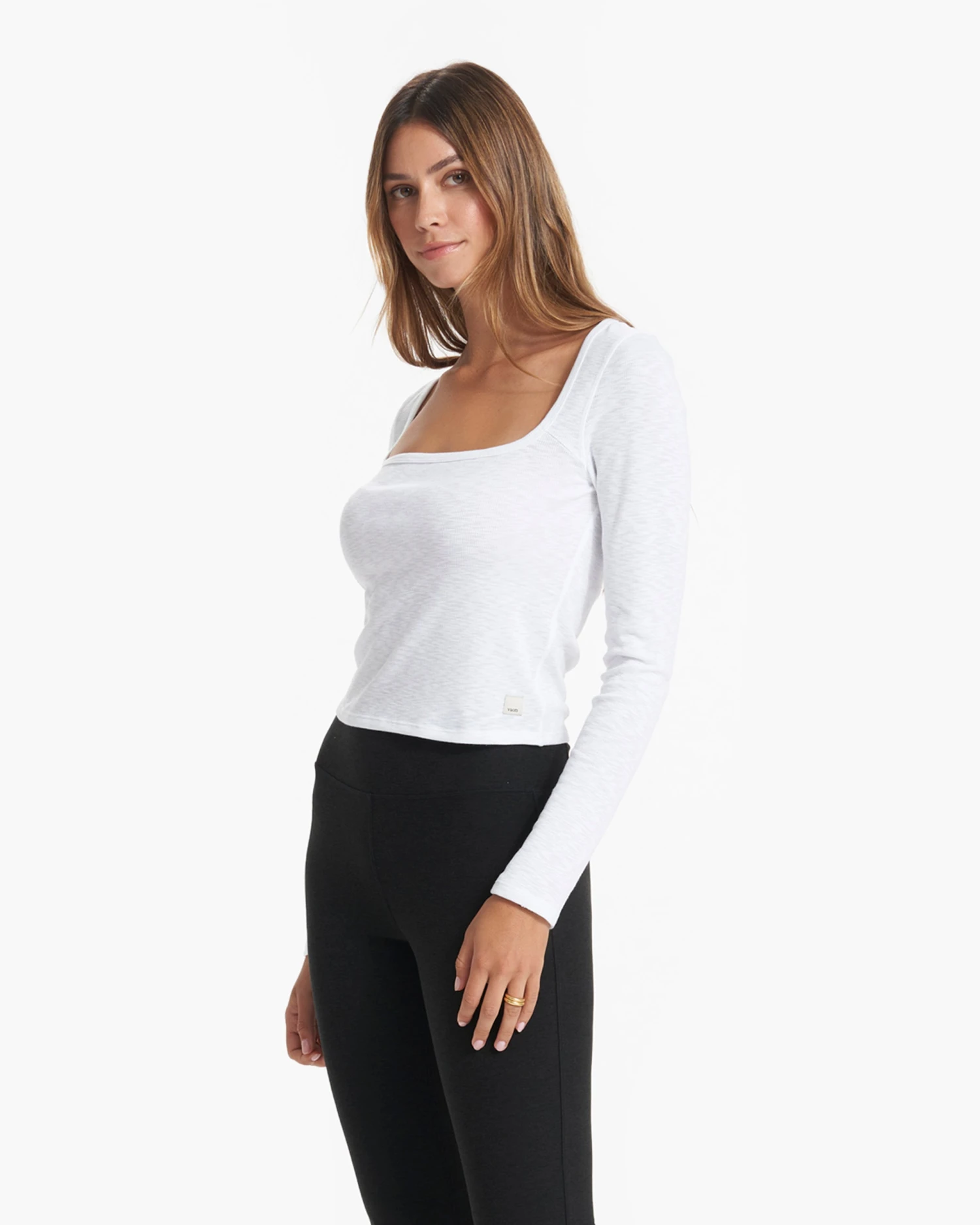 Long-Sleeve Sunrise Square Neck | White 2 Long-Sleeve Sunrise Square Neck | White - Image 2