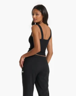 Elevation Square Neck Tank | Black Heather -Vuori Clothing Store VW1080HBK SP23 W ECOMM TOPS FULL 1093 1x1 ce61d917 d1be 451b 9625 758286cd02e6