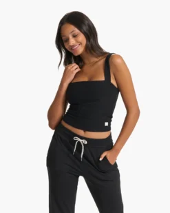 Elevation Square Neck Tank | Black Heather -Vuori Clothing Store VW1080HBK SP23 W ECOMM TOPS TOP 1169 1x1 5958dfe9 cd73 4a1d 8fba 46ef252430d5